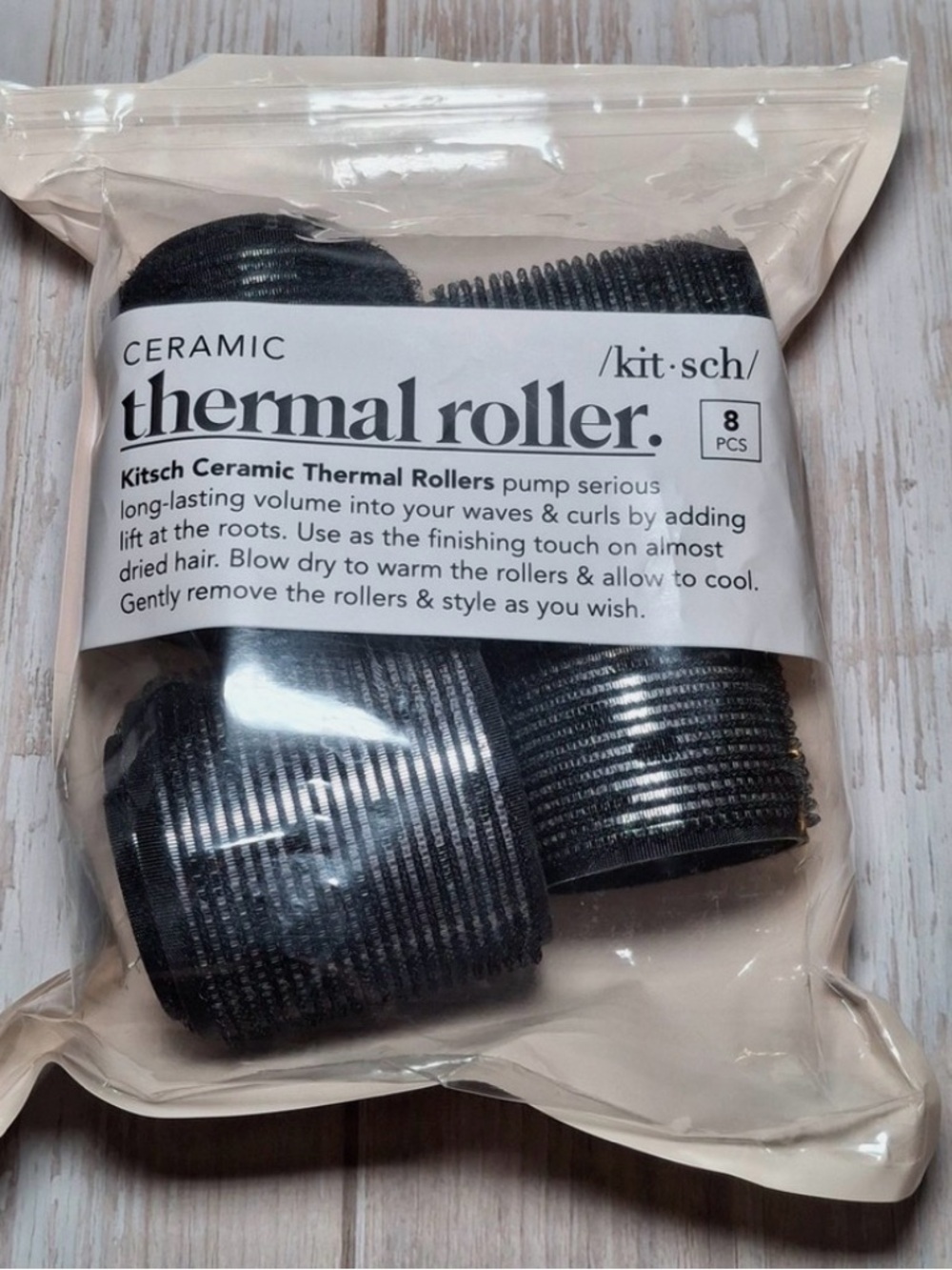 Kitsch Ceramic Thermal Rollers - Black (8 pcs)